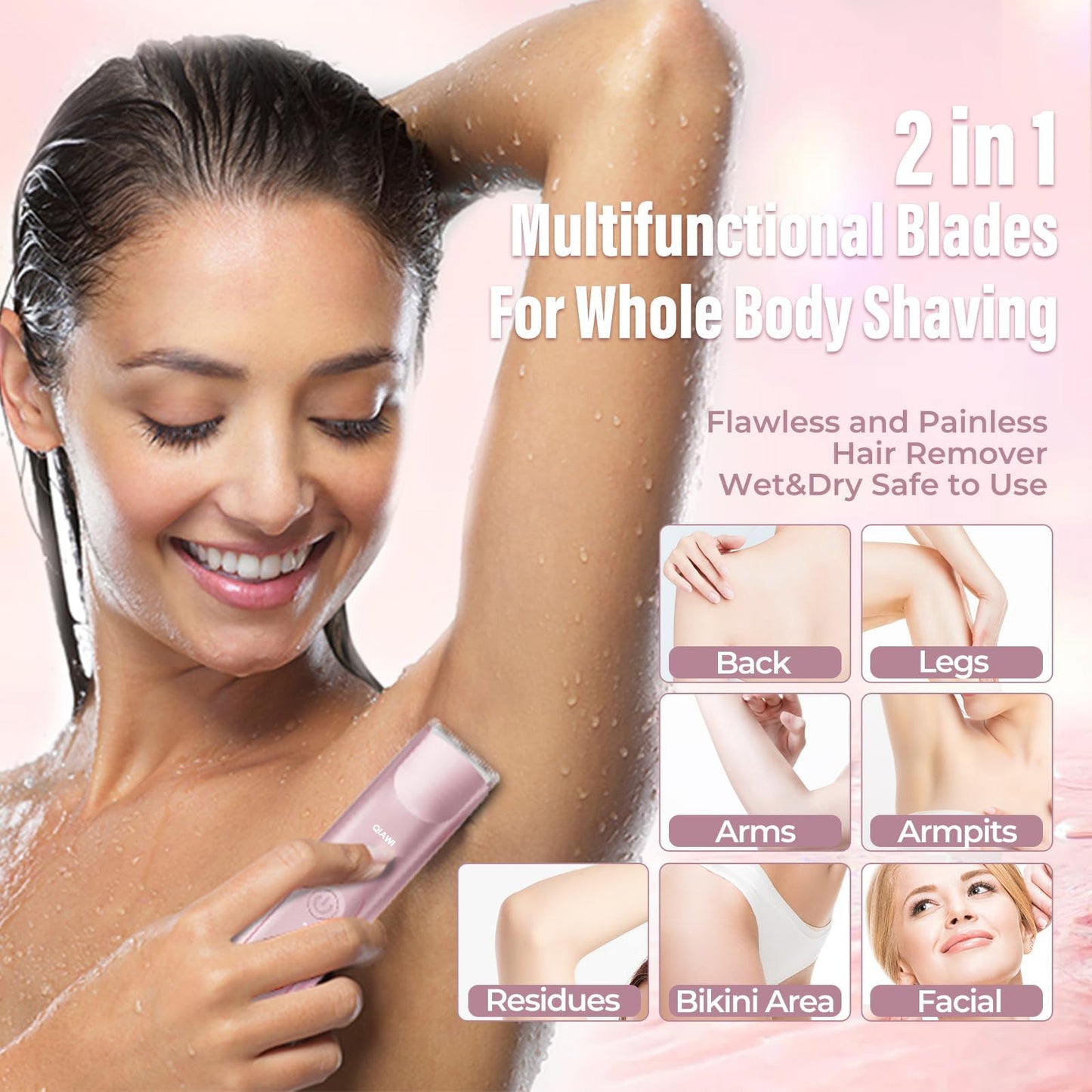 Last 3 Hours: 2nd Only $9.99! 2-in-1 Women’s Electric Shaver – Dual Head Precision Trimmer