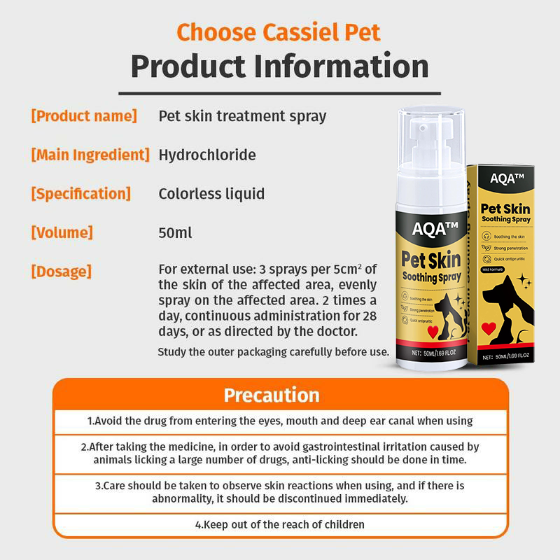 Pet Skin Spray for Dogs & Cats - Natural Soothing Spray for Clean, Soft Skin and Itch Relief