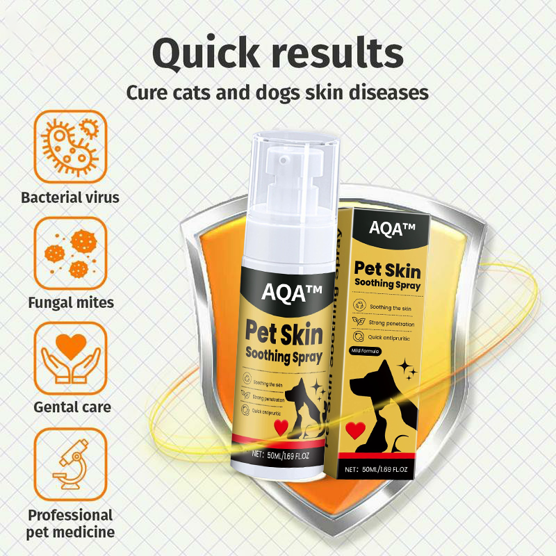 Pet Skin Spray for Dogs & Cats - Natural Soothing Spray for Clean, Soft Skin and Itch Relief