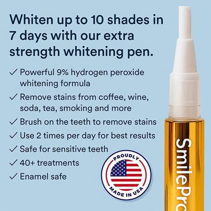 Extra-Strength Teeth Whitening Serum Pen + Dual-Peroxide Formula & Xylitol